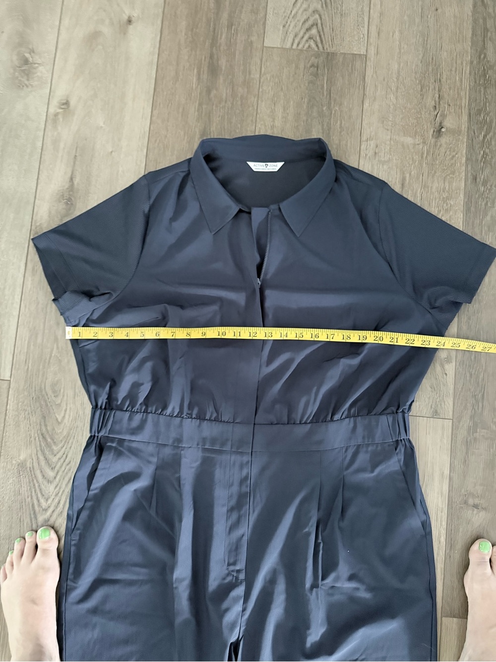 Active Zone Jumpsuit. Navy Size 1x - back has elastic waist - Picture 4 of 15